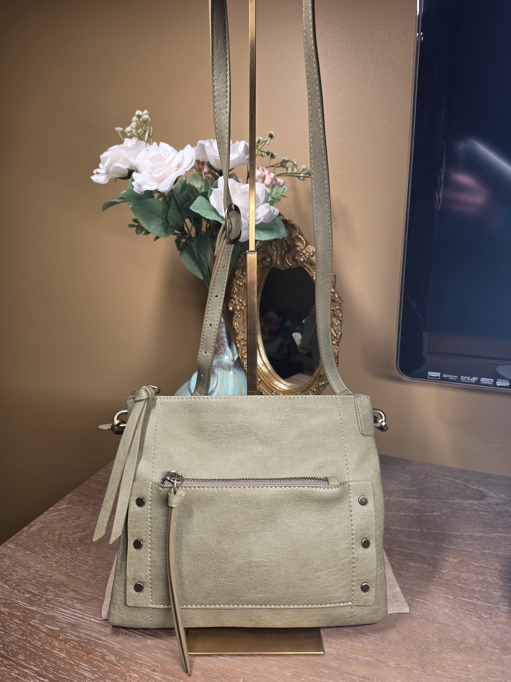 ANTIK KRAFT Savannah Olive Green Crossbody Shoulder Bag - Picture 2 of 13